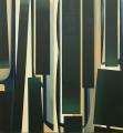 Sebastian Menzke: okumi, 2015, Öl und Vinyl auf Leinwand, 140 x 130 cm

